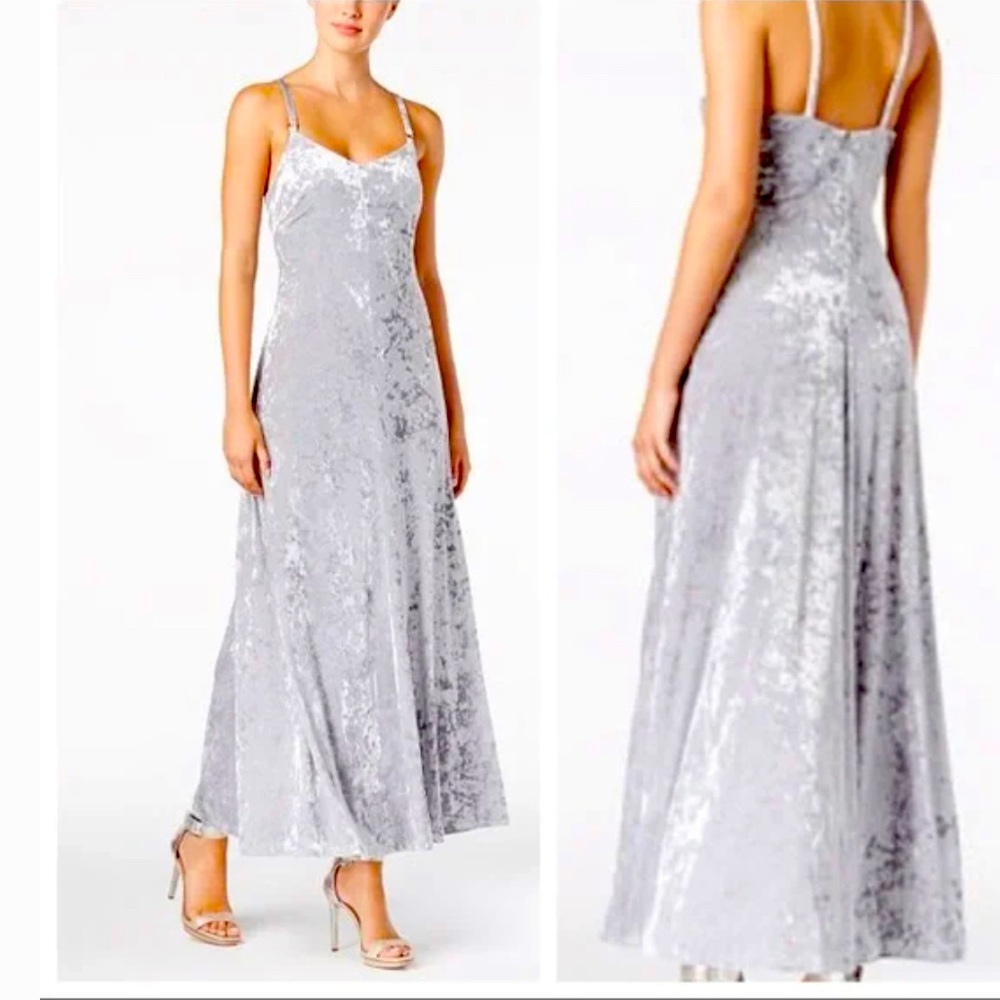 Calvin Klein crushed velvet maxi dress
